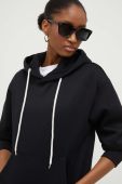 Бавовняна кофта Answear Lab жіноча колір чорний з капюшоном однотонна
