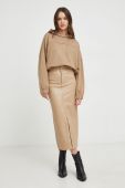 Кофта Answear Lab жіноча колір бежевий з капюшоном однотонна (3685148)