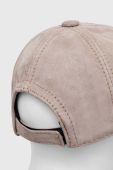 Замшева бейсболка Answear Lab колір бежевий однотонна