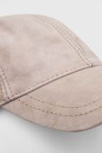 Замшева бейсболка Answear Lab колір бежевий однотонна