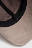 Замшева бейсболка Answear Lab колір бежевий однотонна