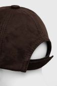 Замшева бейсболка Answear Lab колір коричневий однотонна