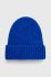 Шапка з вовною Answear Lab з товстого трикотажу колір блакитний