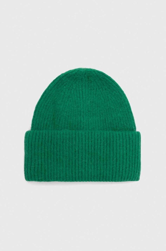 Вовняна шапка Answear Lab колір зелений з товстого трикотажу вовна