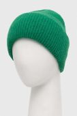 Вовняна шапка Answear Lab колір зелений з товстого трикотажу вовна