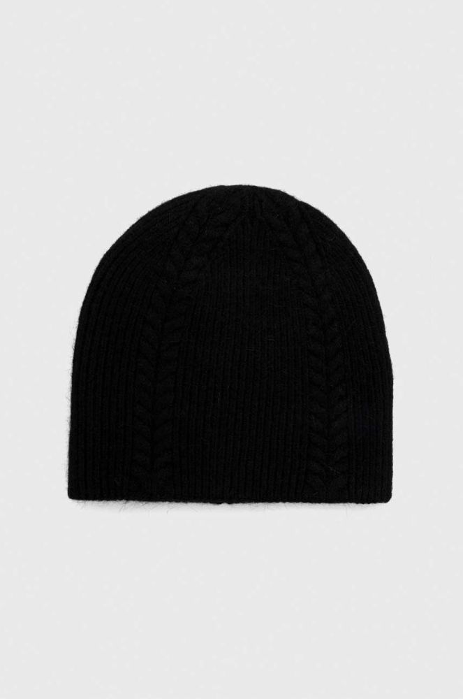 Вовняна шапка Answear Lab колір чорний з товстого трикотажу вовна (3622825)