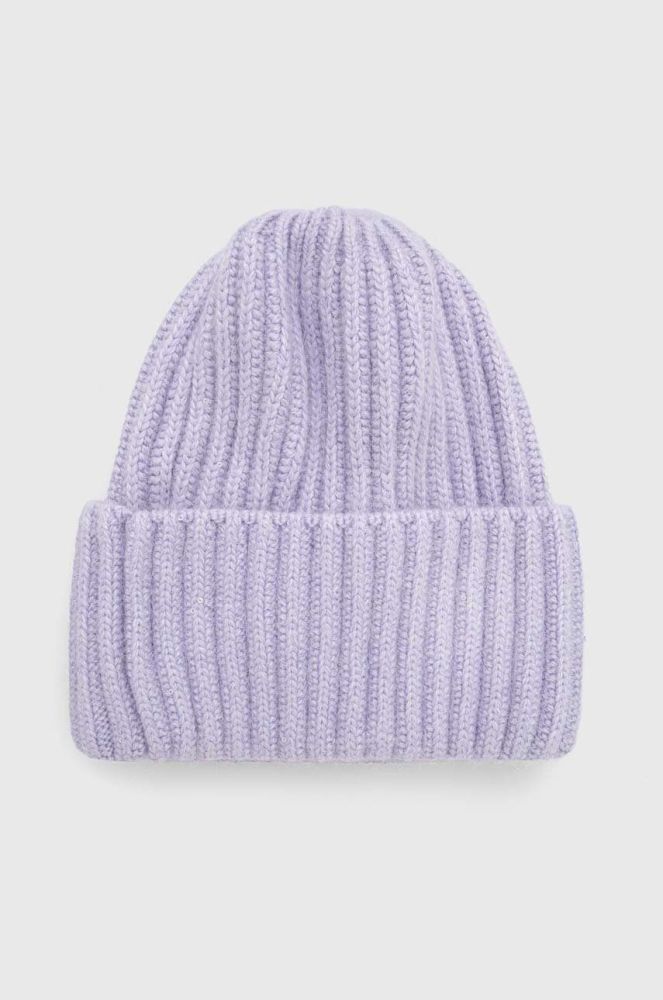 Вовняна шапка Answear Lab колір фіолетовий з товстого трикотажу вовна (3655876)