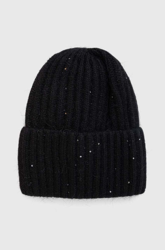 Вовняна шапка Answear Lab колір чорний з товстого трикотажу вовна (3655878)