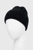 Вовняна шапка Answear Lab колір чорний з товстого трикотажу вовна (3655878)