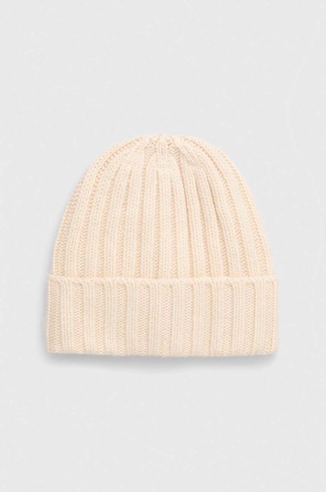 Вовняна шапка Answear Lab колір бежевий з товстого трикотажу вовна (3655880)