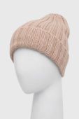 Вовняна шапка Answear Lab колір бежевий з товстого трикотажу вовна (3655883)
