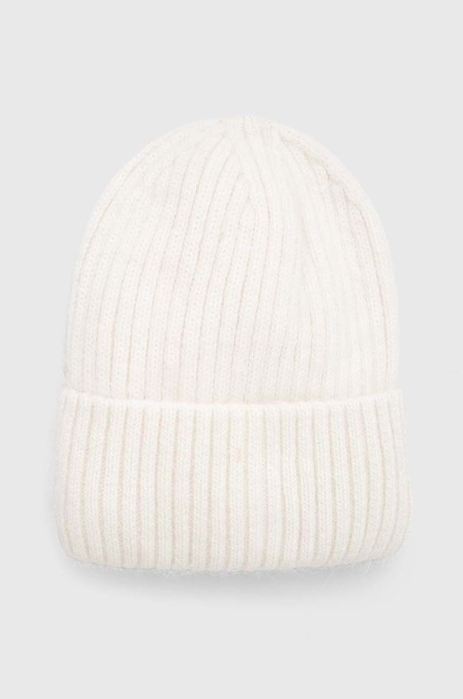 Вовняна шапка Answear Lab колір білий з товстого трикотажу вовна