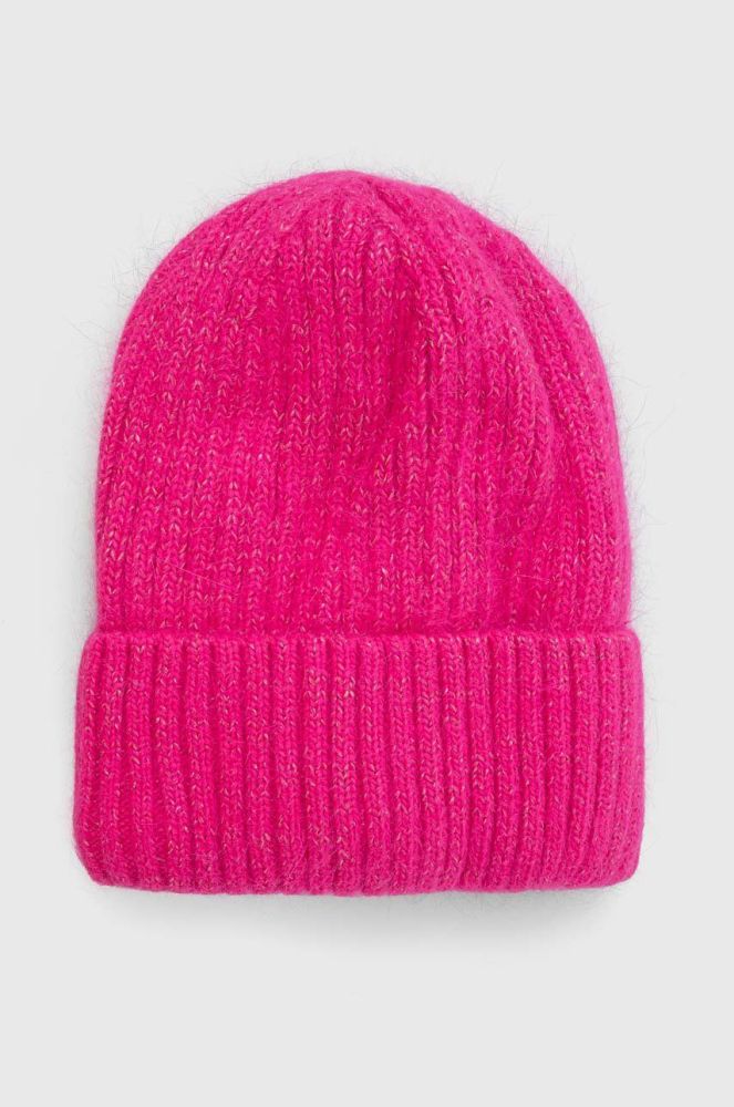 Вовняна шапка Answear Lab колір рожевий з товстого трикотажу вовна (3655888)