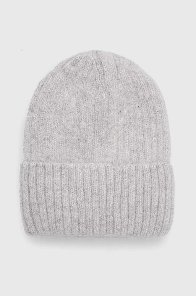 Вовняна шапка Answear Lab колір сірий з товстого трикотажу вовна (3655886)