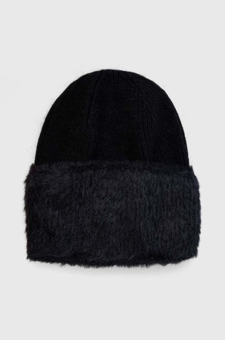 Вовняна шапка Answear Lab колір чорний з товстого трикотажу вовна (3655890)