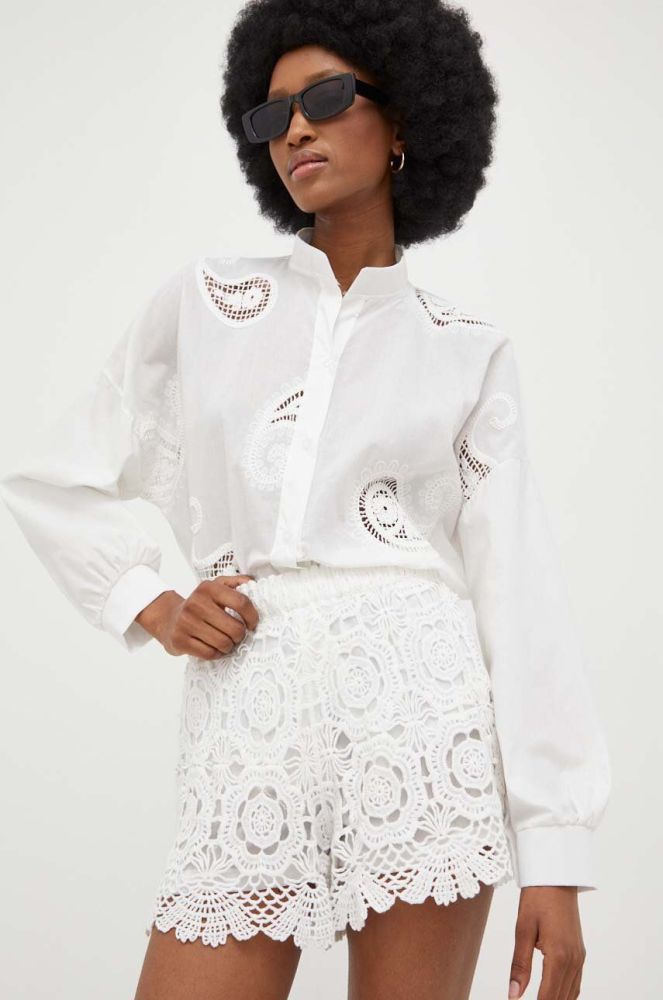 Бавовняна сорочка Answear Lab жіноча колір білий relaxed зі стійкою (3314365)