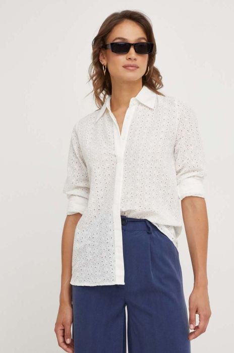 Бавовняна сорочка Answear Lab жіноча колір білий regular класичний комір (3352360)