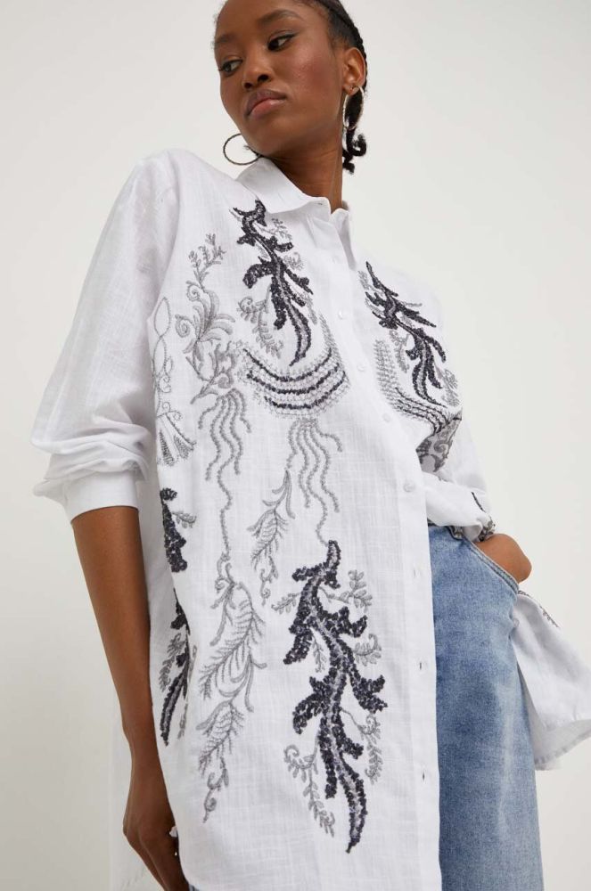 Бавовняна сорочка Answear Lab жіноча колір білий relaxed класичний комір (3331149)