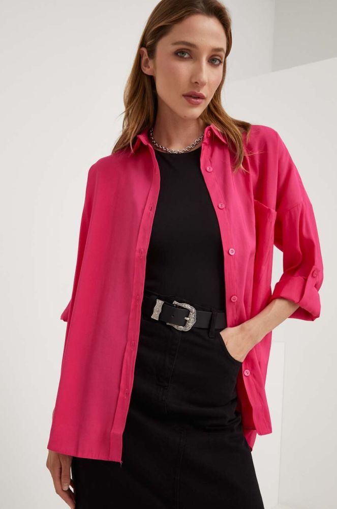Сорочка Answear Lab жіноча колір рожевий relaxed класичний комір (3395749)