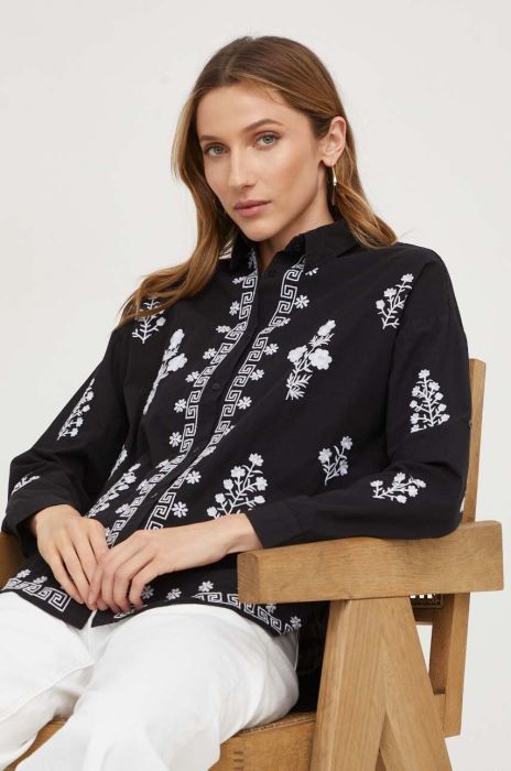 Бавовняна сорочка Answear Lab жіноча колір чорний relaxed класичний комір (3395764)