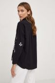 Бавовняна сорочка Answear Lab жіноча колір чорний relaxed класичний комір (3395764)