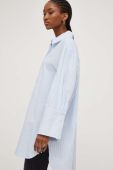 Бавовняна сорочка Answear Lab жіноча relaxed класичний комір колір блакитний (3452200)