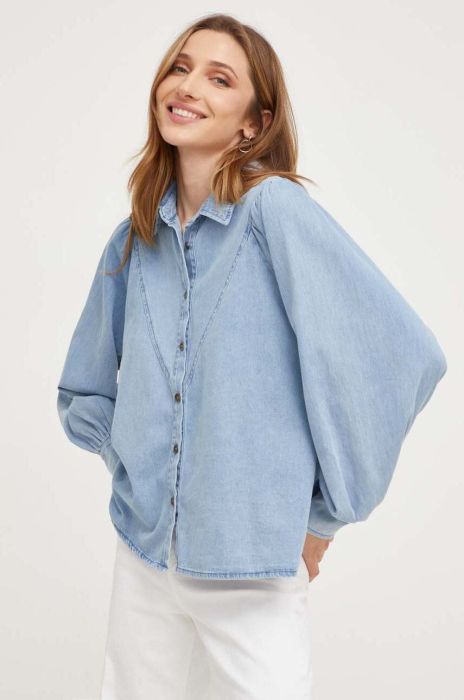 Джинсова сорочка Answear Lab жіноча regular класичний комір колір блакитний (3398725)