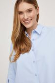 Бавовняна сорочка Answear Lab жіноча relaxed класичний комір колір блакитний (3551804)