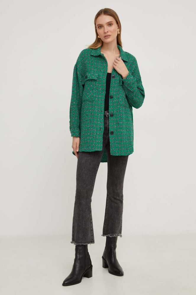 Сорочка Answear Lab жіноча колір зелений relaxed класичний комір (3559063)