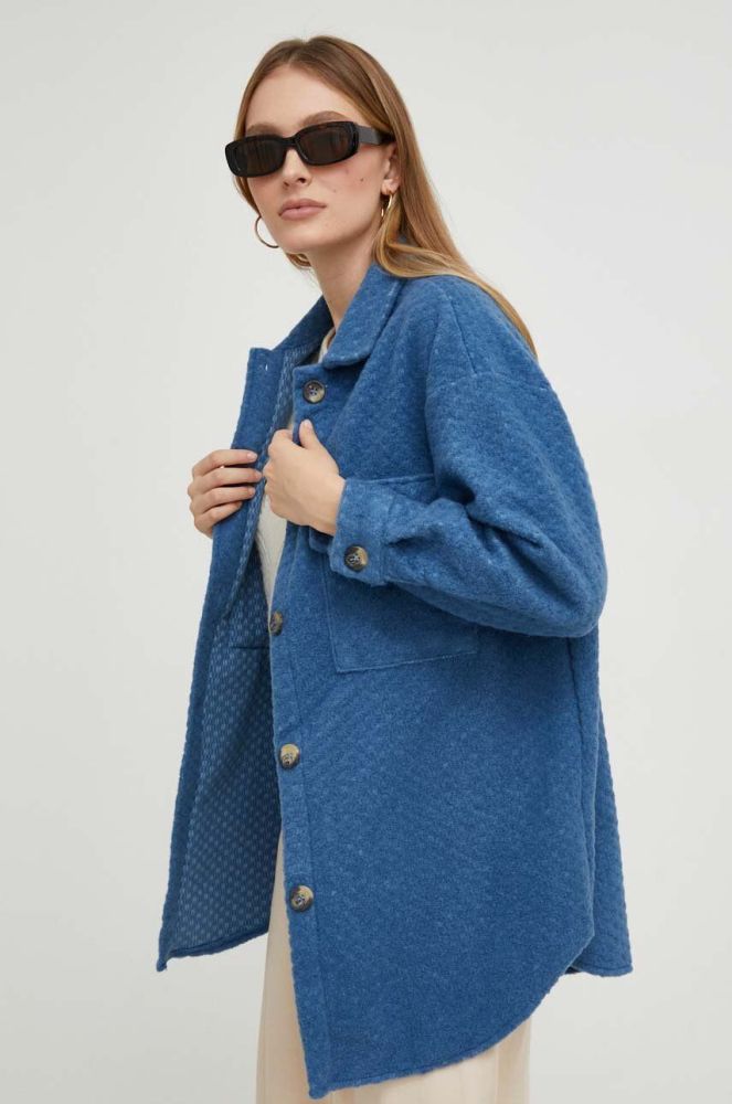Сорочка Answear Lab жіноча relaxed класичний комір колір блакитний (3559069)