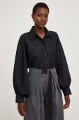 Бавовняна сорочка Answear Lab X Лімітована колекція NO SHAME жіноча колір чорний relaxed класичний комір