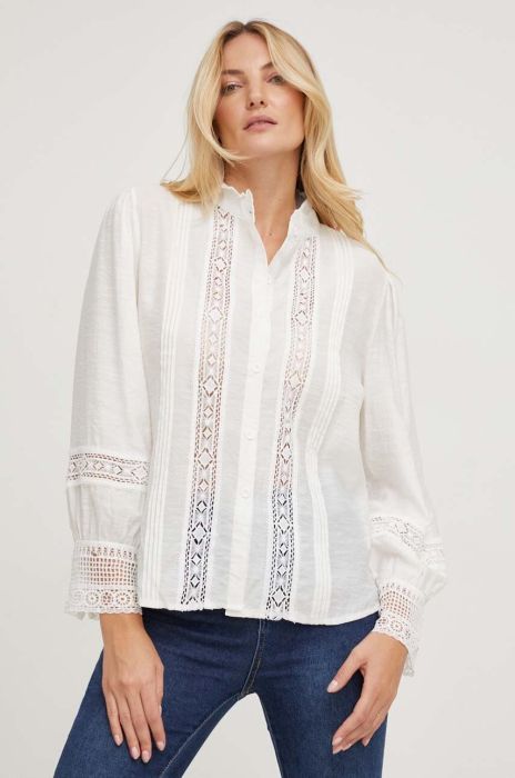 Бавовняна сорочка Answear Lab жіноча колір білий regular зі стійкою (3586531)