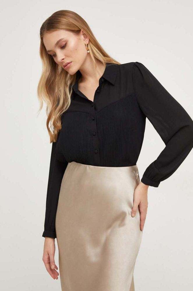 Сорочка Answear Lab жіноча колір чорний regular класичний комір (3677021)