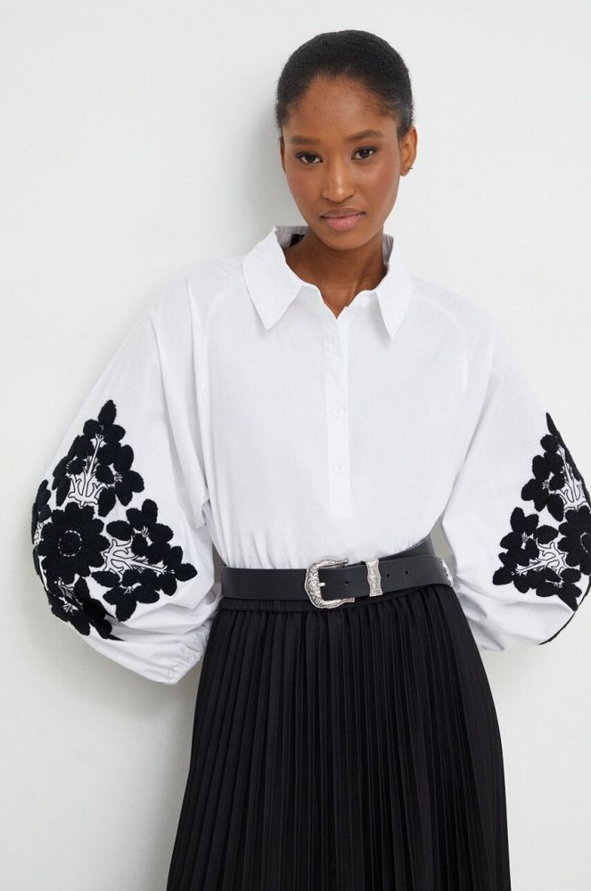 Блузка Answear Lab жіноча колір білий з аплікацією (3679877)