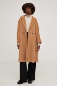 Вовняне пальто Answear Lab колір бежевий перехідний oversize (3530180)