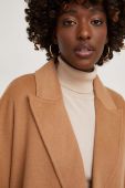 Вовняне пальто Answear Lab колір бежевий перехідний oversize (3530180)