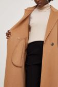 Вовняне пальто Answear Lab колір бежевий перехідний oversize (3530180)