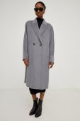 Вовняне пальто Answear Lab колір сірий перехідний oversize (3530183)