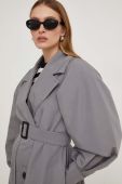 Пальто Answear Lab X Лімітована колекція NO SHAME жіноче колір сірий перехідне двобортне