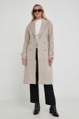 Пальто з вовною Answear Lab колір бежевий перехідний двобортний (3569069)