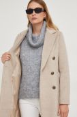 Пальто з вовною Answear Lab колір бежевий перехідний двобортний (3589118)