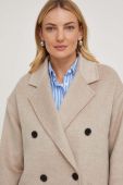 Пальто з вовною Answear Lab колір бежевий перехідний oversize (3583517)