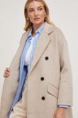 Пальто з вовною Answear Lab колір бежевий перехідний oversize (3583517)