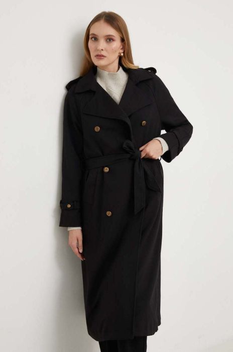 Тренч з вовною Answear Lab колір чорний перехідний