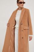 Пальто Answear Lab жіночий колір бежевий перехідний двобортний (3593998)