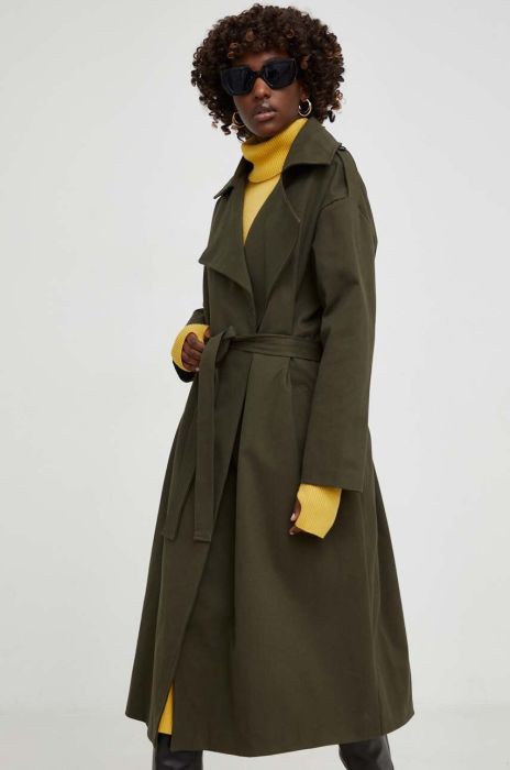 Пальто Answear Lab жіночий колір зелений перехідний Пальто Answear Lab жіночий колір зелений перехідний