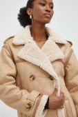 Пальто Answear Lab жіночий колір бежевий перехідний oversize (3633814)
