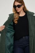 Пальто Answear Lab жіночий колір зелений перехідний oversize Пальто Answear Lab жіночий колір зелений перехідний oversize