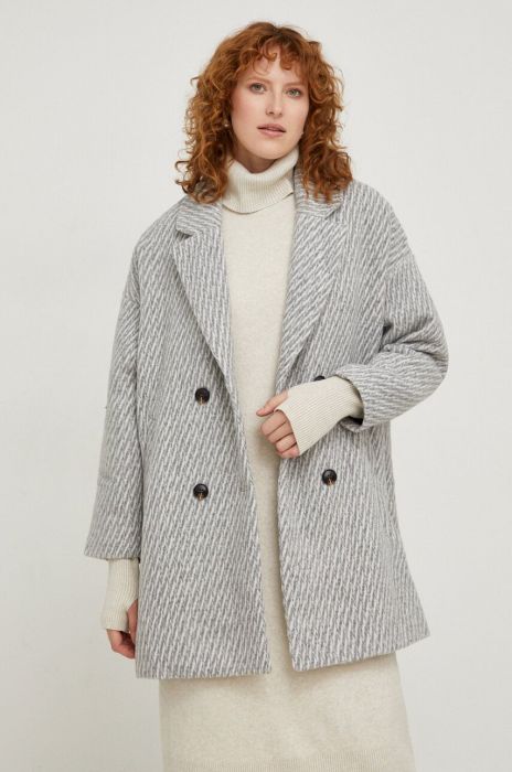 Пальто з вовною Answear Lab колір сірий перехідний oversize (3630786) Пальто з вовною Answear Lab колір сірий перехідний oversize (3630786)