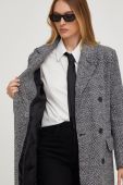 Пальто Answear Lab жіночий колір чорний перехідний двобортний (3645811)